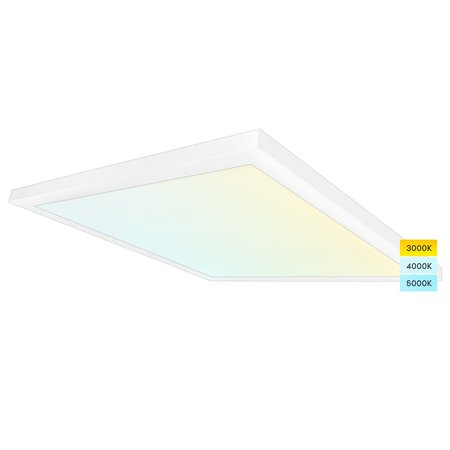 LUXRITE 2x2 FT Surface Mount LED Panel Light 3 CCT Selectable 40W 4000LM 0-10V Dimmable LR24015-1PK